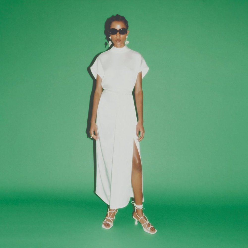 🤍 ZARA Satin Midi Skirt | Size S